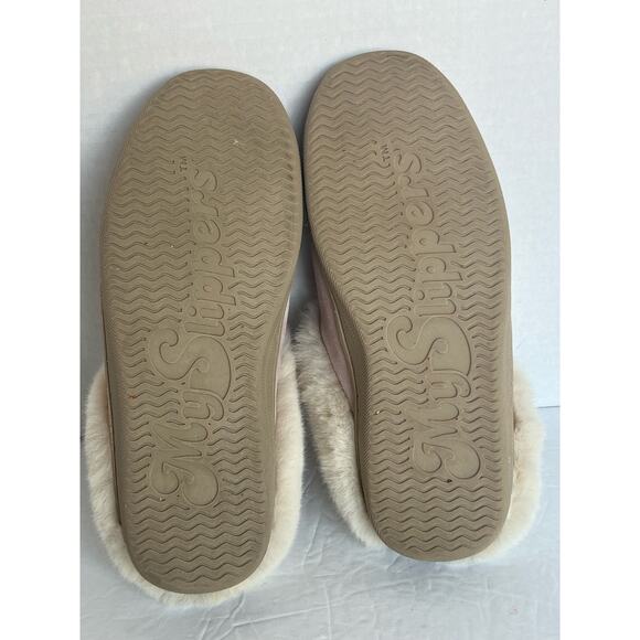My Slippers Women's Slip-On Pink and Cream Suede Comfort Slippers Size 7 - Picture 11 of 11